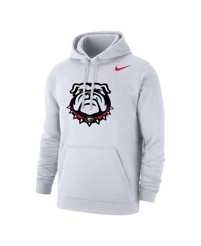 Shop Nike Men's  White Georgia Bulldogs Logo Club Pullover Hoodie