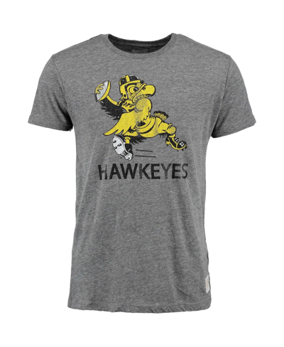 Shop Retro Brand Men's Original  Heather Gray Iowa Hawkeyes Vintage-inspired Tri-blend T-shirt