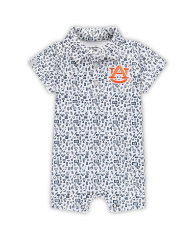 Shop Garb Baby Boys And Girls  White Auburn Tigers Crew All-over Print Polo Shirt Bodysuit