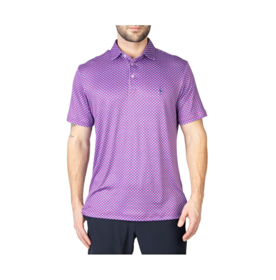 Shop Tailorbyrd Geo Performance Polo In Flamingo Pink