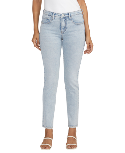 Shop Jag Women's Cassie Mid Rise Straight Leg Jeans In Bali Blue