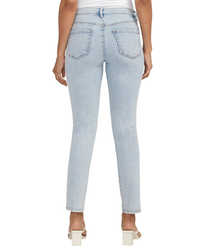 Shop Jag Women's Cassie Mid Rise Straight Leg Jeans In Bali Blue