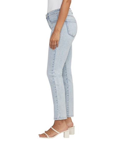 Shop Jag Women's Cassie Mid Rise Straight Leg Jeans In Bali Blue