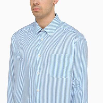 Shop Apc A.p.c. Blue Striped Cotton Shirt