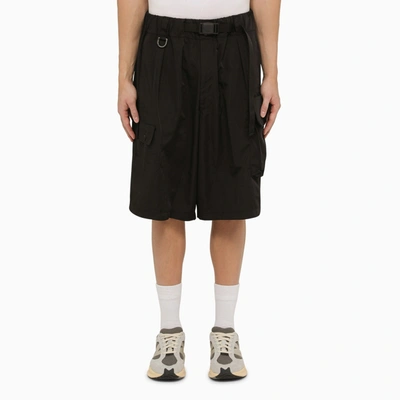 Shop Y-3 Adidas Y 3 Black Cargo Bermuda Shorts In Recycled Polyester