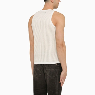 Shop Amiri Beige Cotton And Linen Tank Top