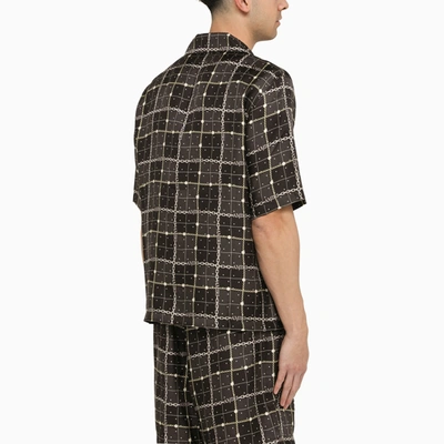 Shop Amiri Black Silk Shirt With Print