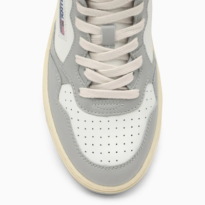Autry Leather Mid-top Sneakers Contrast Sole In Gray