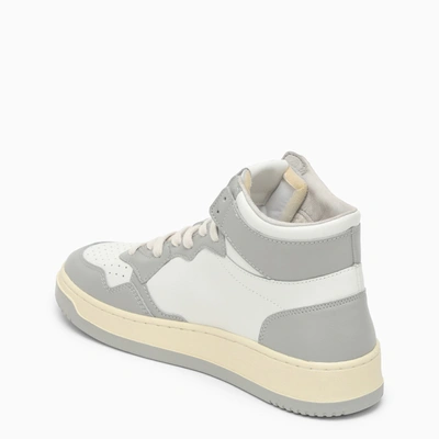 Autry Leather Mid-top Sneakers Contrast Sole In Gray