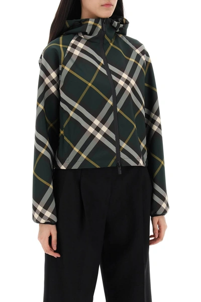Shop Burberry Lightweight Check Cropped Jacket