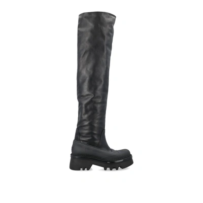Chloé Leather Knee-high Boots With Tank Sole