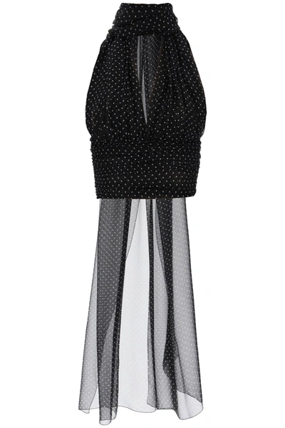 Shop Dolce & Gabbana Chiffon Top With Scarf Accessory