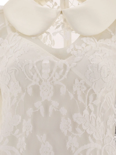 Shop Dolce & Gabbana Lace Dress With Satin Collar