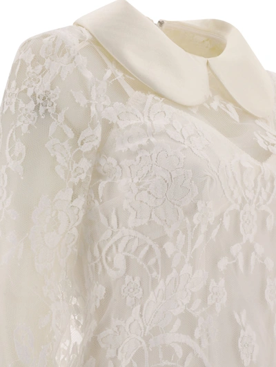 Shop Dolce & Gabbana Lace Dress With Satin Collar