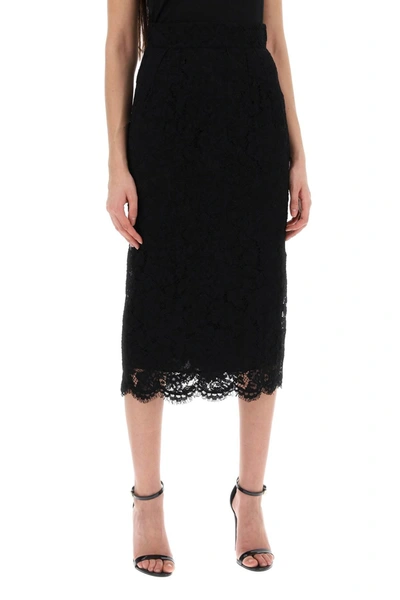 Shop Dolce & Gabbana Lace Pencil Skirt With Tube Silhouette