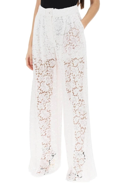 Shop Dolce & Gabbana Pajama Pants In Cordonnet Lace