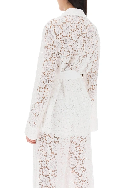 Shop Dolce & Gabbana Pajama Shirt In Cordonnet Lace