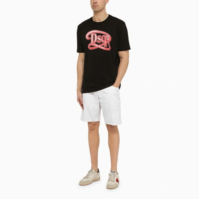 Shop Dsquared2 Black Cotton T Shirt With Logo Print