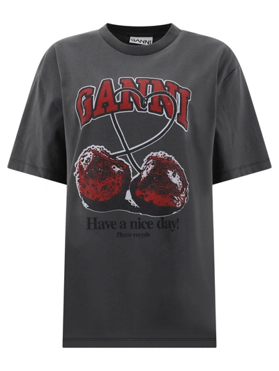 Shop Ganni "cherry" T Shirt