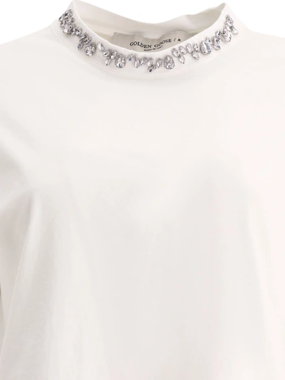 Shop Golden Goose T Shirt With Crystal Embellishments