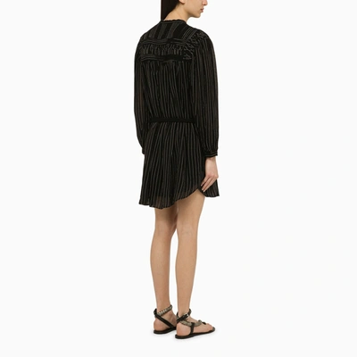 Shop Isabel Marant Étoile Black Striped Cotton Chemisier Dress