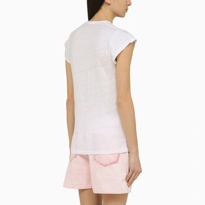 Shop Isabel Marant Étoile White Linen T Shirt