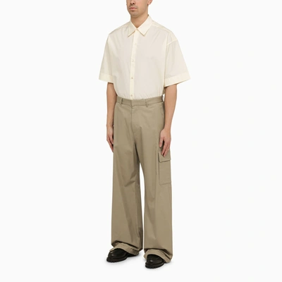 Shop Off-white Off White™ Beige Cotton Wide Cargo Trousers