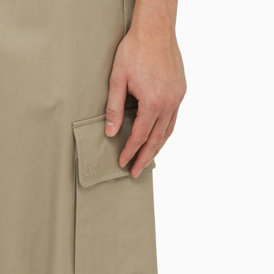 Shop Off-white Off White™ Beige Cotton Wide Cargo Trousers