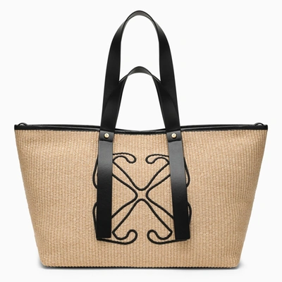 Shop Off-white Off White™ Day Off Medium Raffia Tote Bag