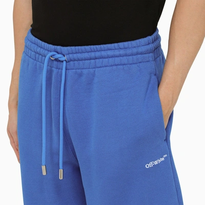 Shop Off-white Off White™ Nautical Blue Cotton Bermuda Shorts With Logo