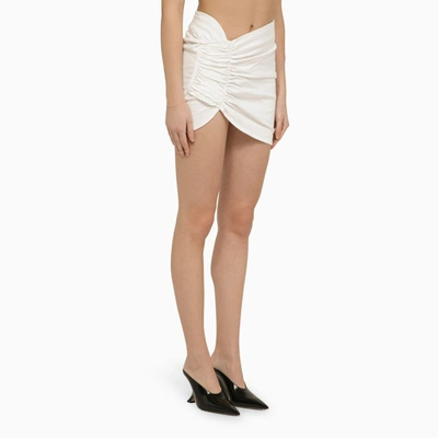 Shop The Mannei White Cotton Wishaw Mini Skirt With Ruffle