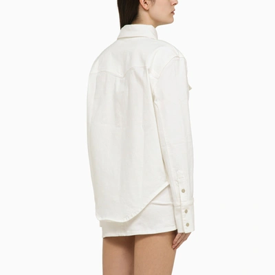 Shop The Mannei White Denim Erskine Shirt Jacket