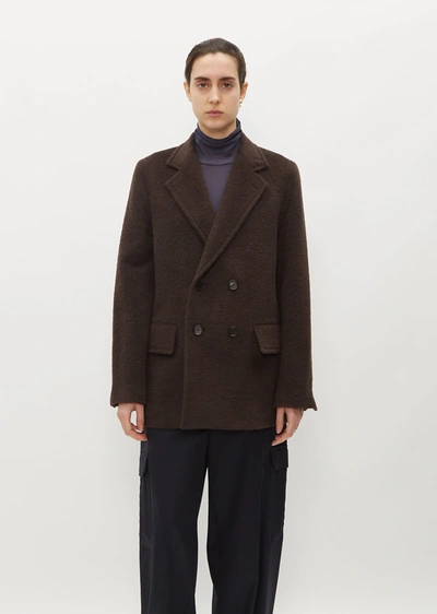 Shop Auralee Alpaca Mohair Jacquard Jacket In Dark Brown