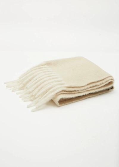Shop Issey Miyake Alpaca Wool Scarf In 02-off-white