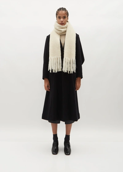 Shop Issey Miyake Alpaca Wool Scarf In 02-off-white