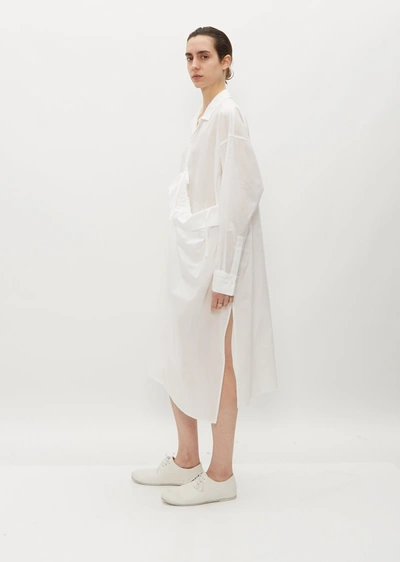 Shop Y's Asymmetric Gathered Dress In White 1