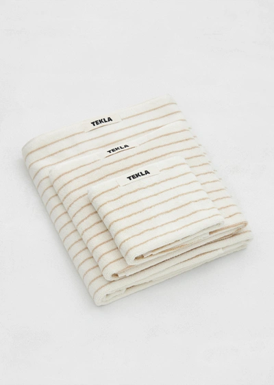 Shop Tekla Bath Towel In Sienna Stripes