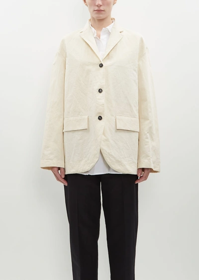 Shop Bergfabel Bea Cotton-linen Jacket In Almond