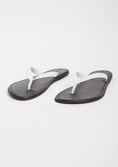 The Row Round Head Flat-bottom Flip Flops In White