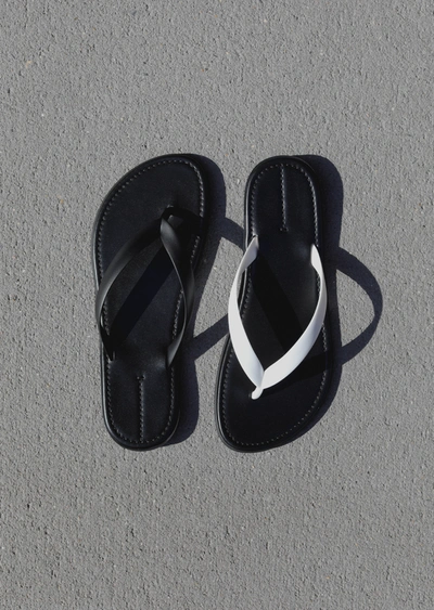 The Row Round Head Flat-bottom Flip Flops In White