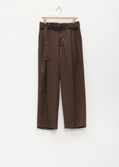 Shop Stein Belted Wide Straight Trousers In Military Khaki