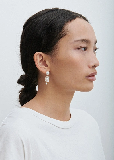 Sophie Bille Brahe Botticelli 14k Gold And Pearl Earrings In 14k Yellow Gold