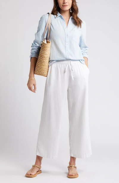 Caslon Casual Gauze Button-up Shirt In Blue Skyway