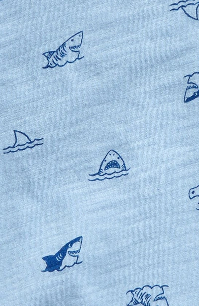 Shop Tucker + Tate Print Cotton T-shirt & Shorts Set In Blue Placid Sharks- Blue