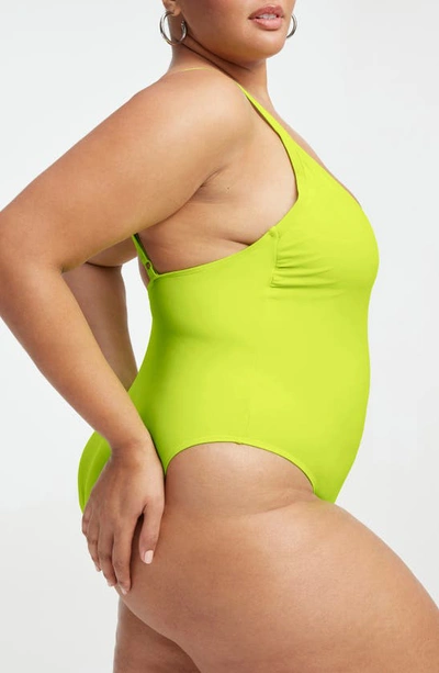 Shop Good American Always Sunny One-piece Swimsuit In Electric Lime002