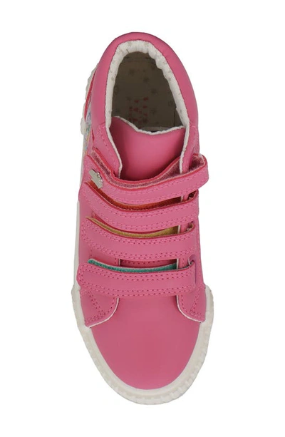 Shop Yoki Kids' Rainbow Detail High Top Sneaker In Fuchsia