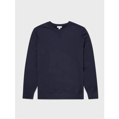 Shop Sunspel Loopback Sweatshirt In Navy In Blue