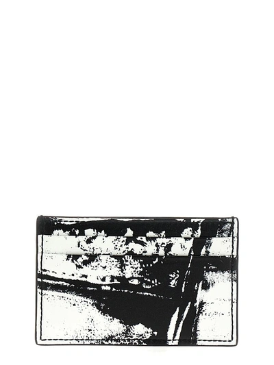 Shop Alexander Mcqueen 'graffiti Mcqueen' Card Holder In White/black