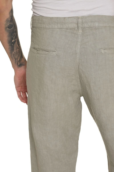 Shop Aspesi Linen Trousers In Brown