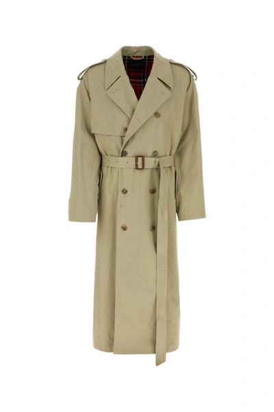 Shop Balenciaga Coats In Military Beige